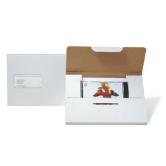 CD/DVD-Briefbox 230x163x15mm, A5. weiß, passend für eine CD.