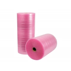 Luftpolsterfolie, 3-lagig 600mm breitx50lfm, 100µ. rosa, antistatisch.