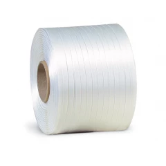 Polyester-Ballenpressenband 9mm breitx500lfm. weiß, Reißfestigkeit 280kp. Kerndurchm. 76mm