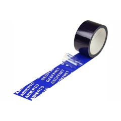 Sicherheits-Siegelband 50mmx50lfm. blau, GEÖFFNET 5-sprachig. Acrylatkleber