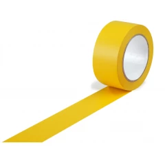 Bodenmarkierungsband 50mm breitx33lfm, 150µ. gelb, PVC-Folie. Lösemittel-Kautschukkleber