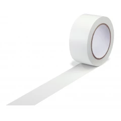 Bodenmarkierungsband 50mm breitx33lfm, 150µ. weiß, PVC-Folie.