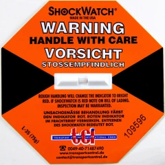 Shockindikator Shockwatch 75g / 50ms orange. selbstklebend.