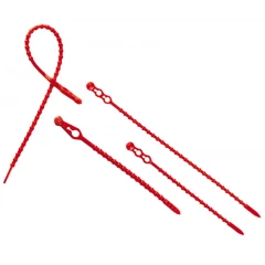 Blitzbinder aus Kunststoff 24,5cm lang. rot, Durchmesser 4,0mm. wiederverschließbar