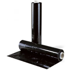 Handstretchfolie schwarz 500mm breitx300lfm, 23µ. blickdichtes Material. ca. 3,47kg Rollengewicht