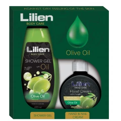 Geschenkbox mit Shower Gel und Hand & Nail Cream "Oliven Öl" 2 tlg