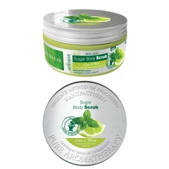 Beauty Pflegeset Scrub & Shower Gel & Duschschwamm „Lime & Mint „3tlg