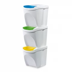 Abfallbehälter SORTIBOX 3 set - weiß