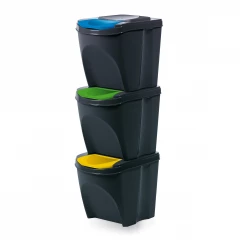 Set of 3 waste bins - anthracite