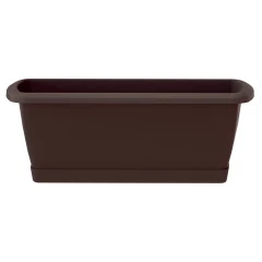 Balcony plant box with saucer RESPANA SET - BROWN