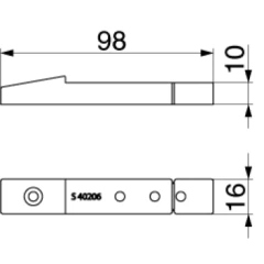 Maco Rustico Unterlagen für Verschlusshaken Ladeninnenöffner Drehpunkt innen Abstand 10 mm schwarz 12960