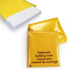 PE-Flachbeutel, Farbe gelb 1000 x 1500 x 0,09 mm. einzeln verpackt, für Betten. 50 St. im Karton