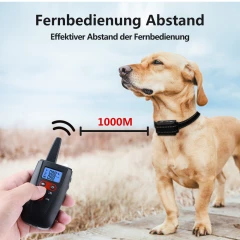 Vibrationshalsband Erziehungshalsband 526-2 bis 1000M mit Ton für 2 Hunde, Reichweite bis 1000M